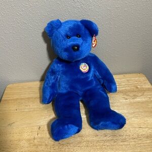 Ty Royal Blue Stuffed Bear